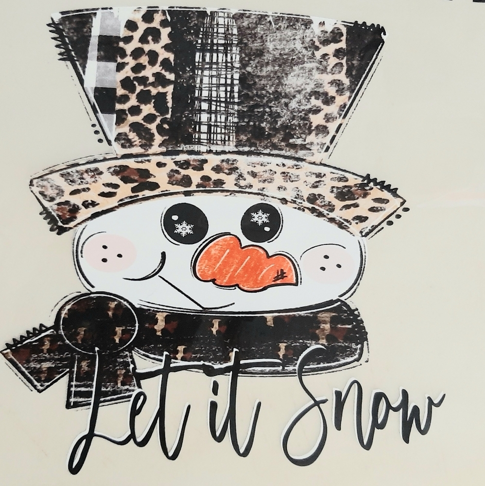 10 X 11 Leopard Snowman Heat Vinyl Transfer